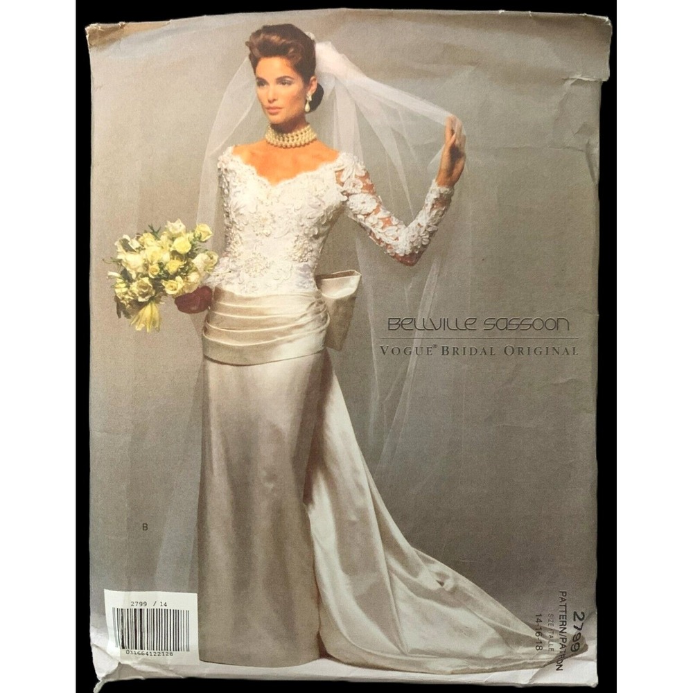 Vogue Wedding Designs BELLVILLE-SASSOON Pattern 2 lengths Bride Bridesmaid 14-18